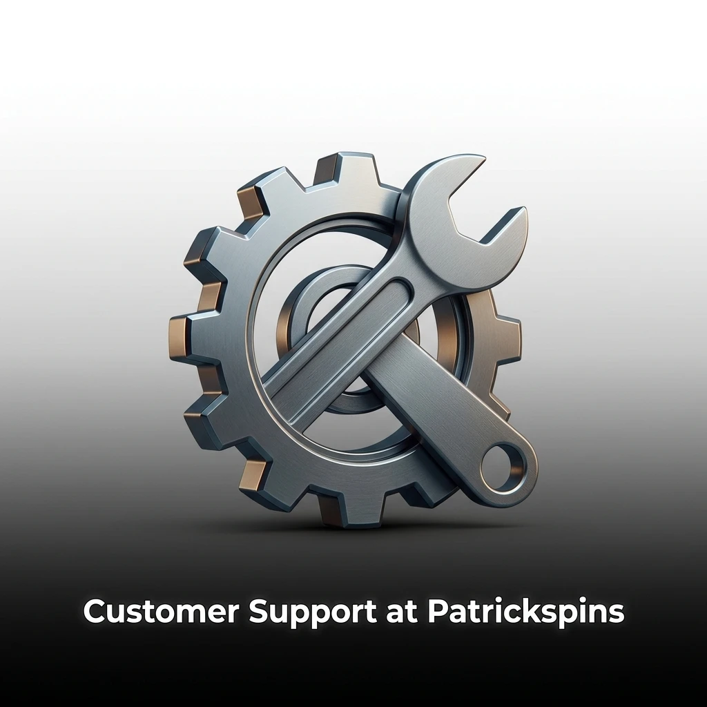 Patrickspins customer support channels including 24/7 live chat, email support, and FAQ help centre