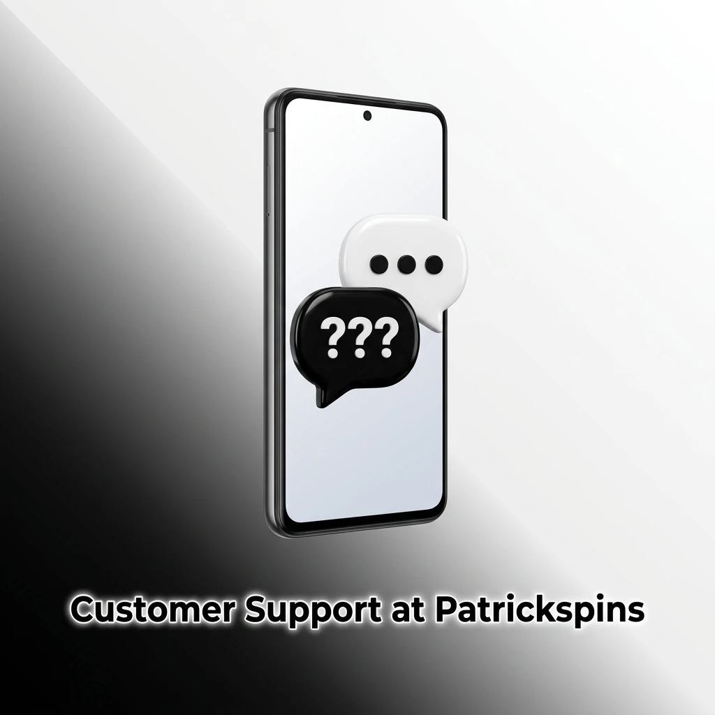 Patrickspins customer support options including live chat, email support, and FAQ section for withdrawal assistance