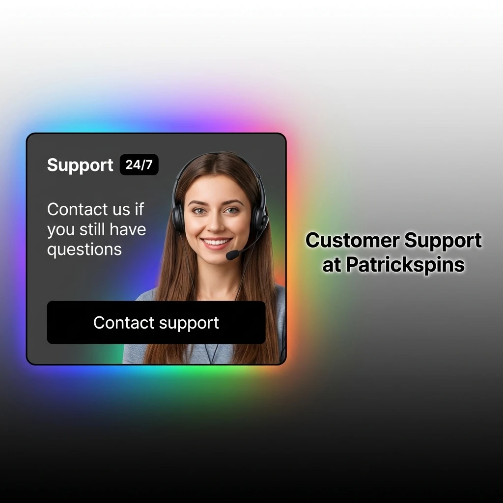 Patrickspins customer support team available 24/7 via live chat, email, and FAQ for UK players