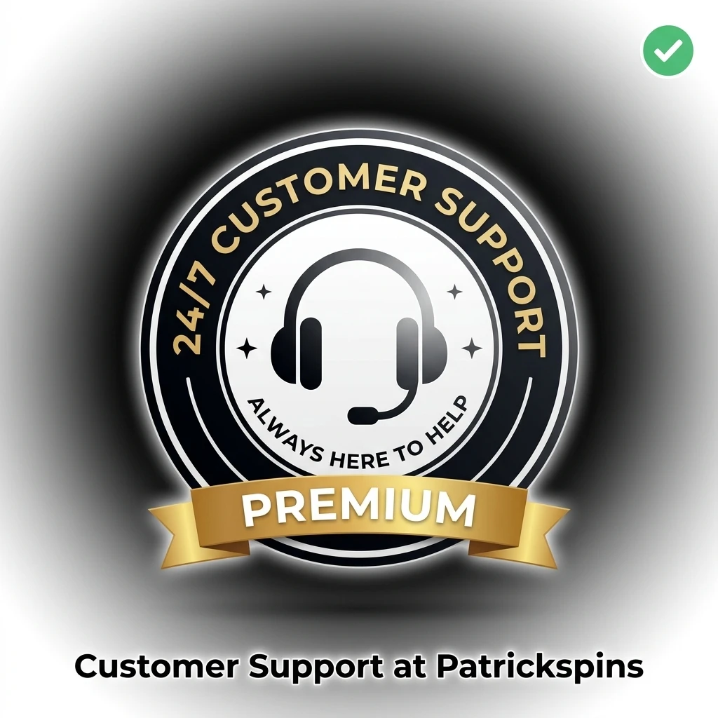 Patrickspins customer support team available 24/7 via live chat and email for UK players