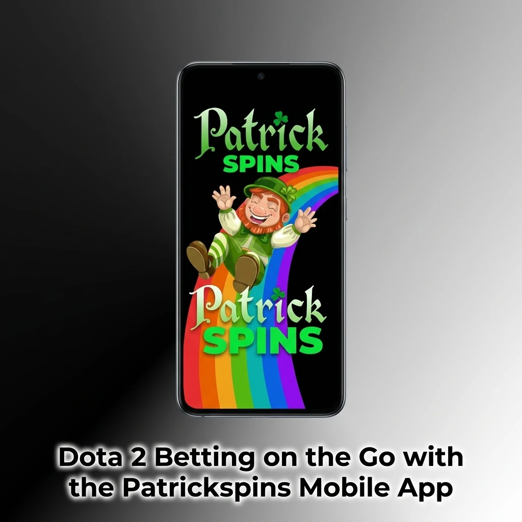 Patrickspins mobile app open on a smartphone showing Dota 2 betting markets and live esports odds in the UK
