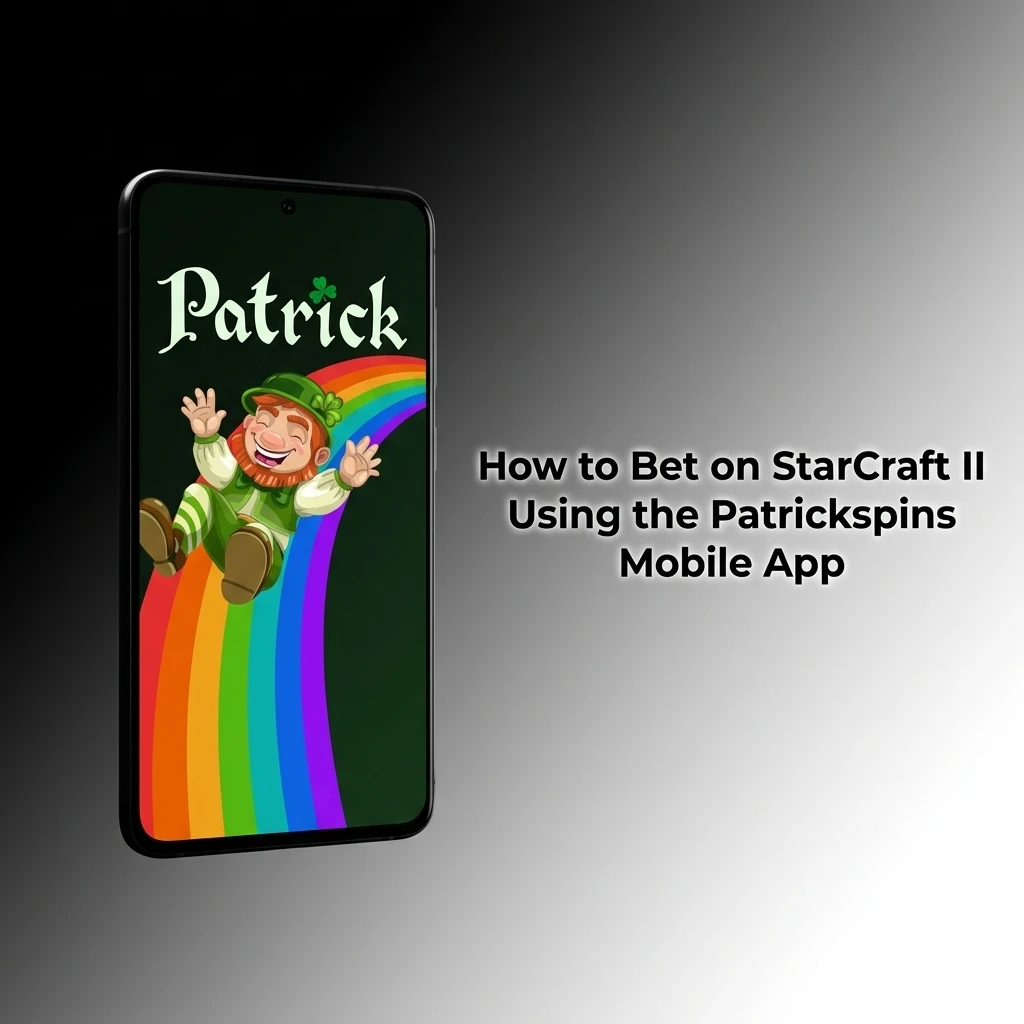 Patrickspins mobile app open on a smartphone showing StarCraft II betting markets and live odds