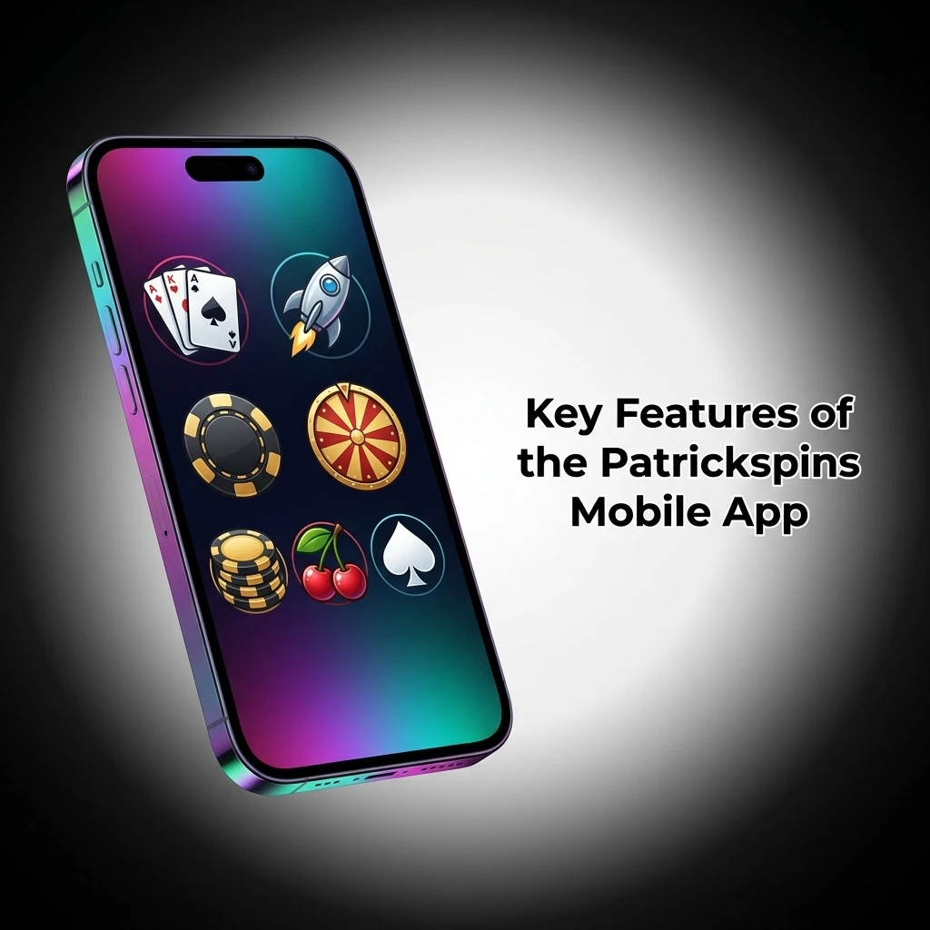 Patrickspins iOS app features for UK players including GBP support, live casino, sports betting, and 24/7 customer support