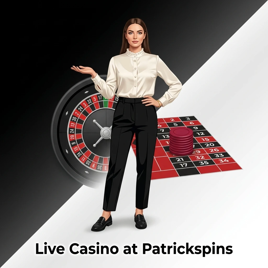 Live casino tables at Patrickspins with professional dealers streaming roulette, blackjack, baccarat and live game shows in HD