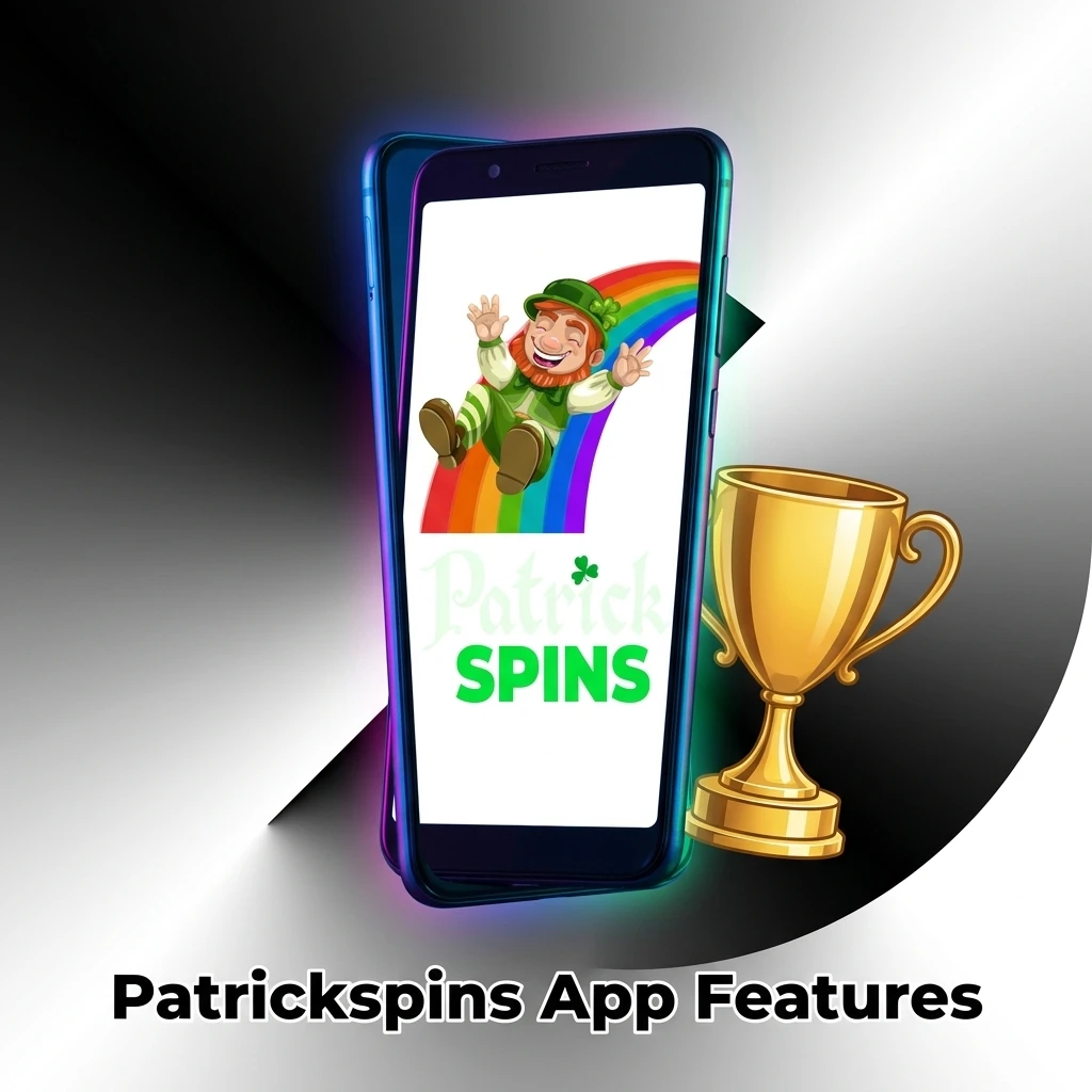 Patrickspins app features including live betting, casino games, deposits, withdrawals, profile tools and notifications