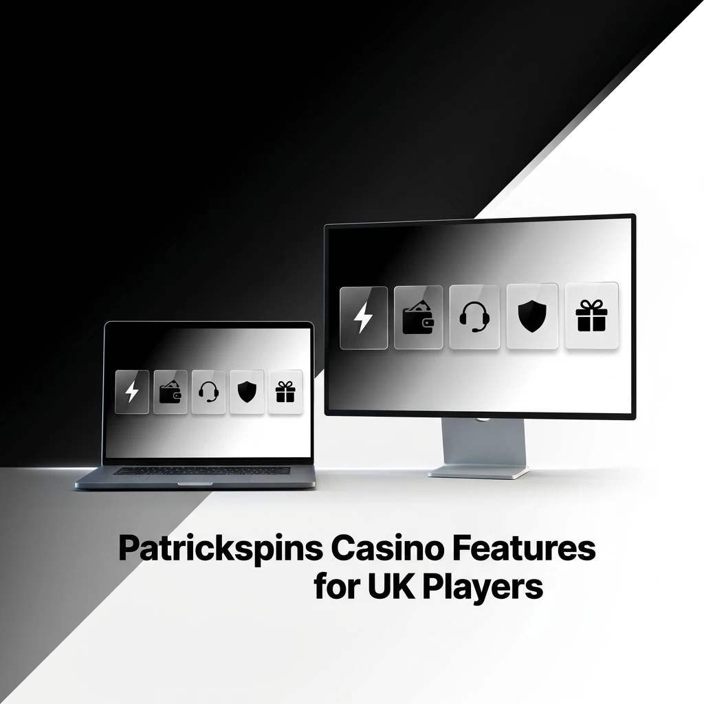 Patrickspins Casino features for UK players including bonuses, mobile app, payment options and wide game selection
