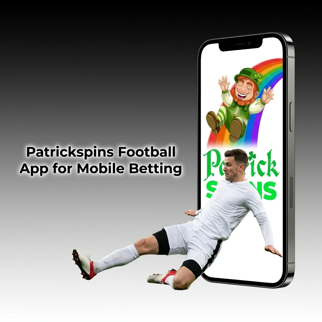 Patrickspins mobile app on smartphone showing football betting markets, live odds, and bet slip interface