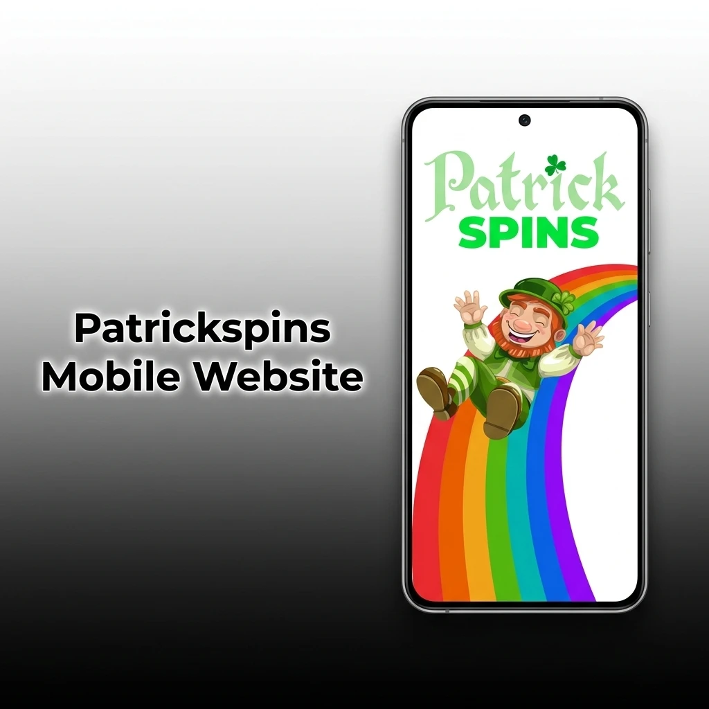 Patrickspins mobile website on smartphone browser showing betting and gaming features with no app download required