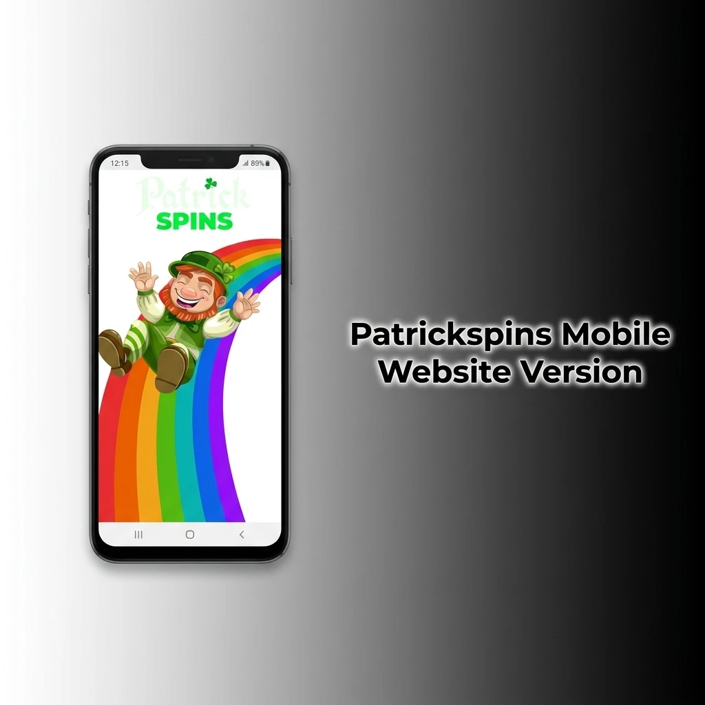 Patrickspins mobile website displayed on smartphone browser with sports betting and casino games, no download required