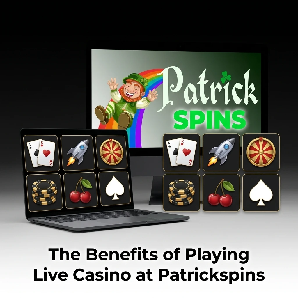 UK player enjoying live casino games at Patrickspins with real dealers, roulette, blackjack and mobile access