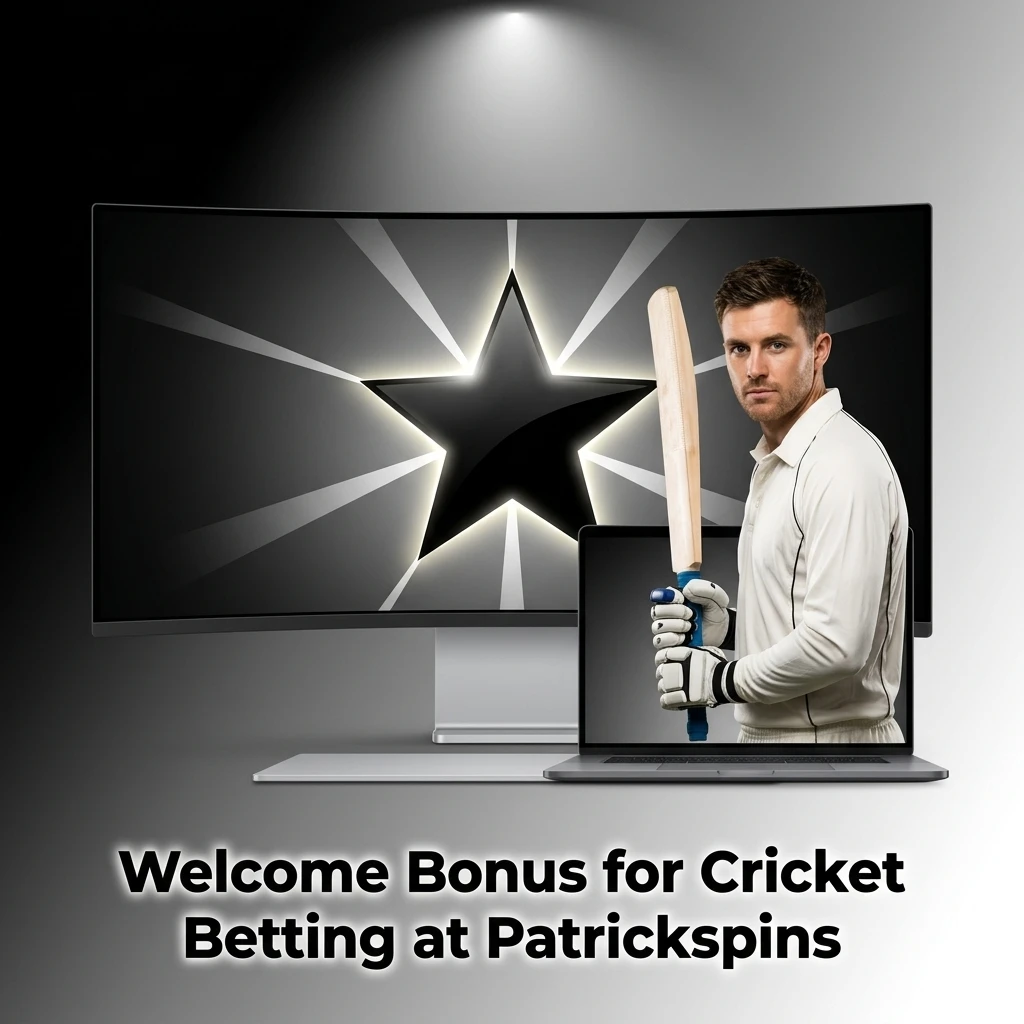 Patrickspins tiered welcome bonus for cricket betting with deposit options from 20 EUR and x45 wagering requirement