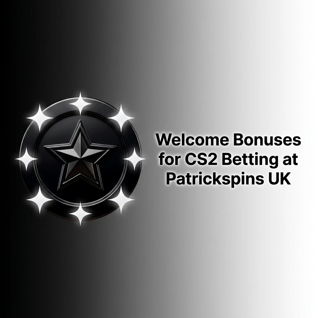 Patrickspins UK welcome bonus tiers for CS2 betting, showing deposit levels from 20 to 750 EUR with wagering requirements