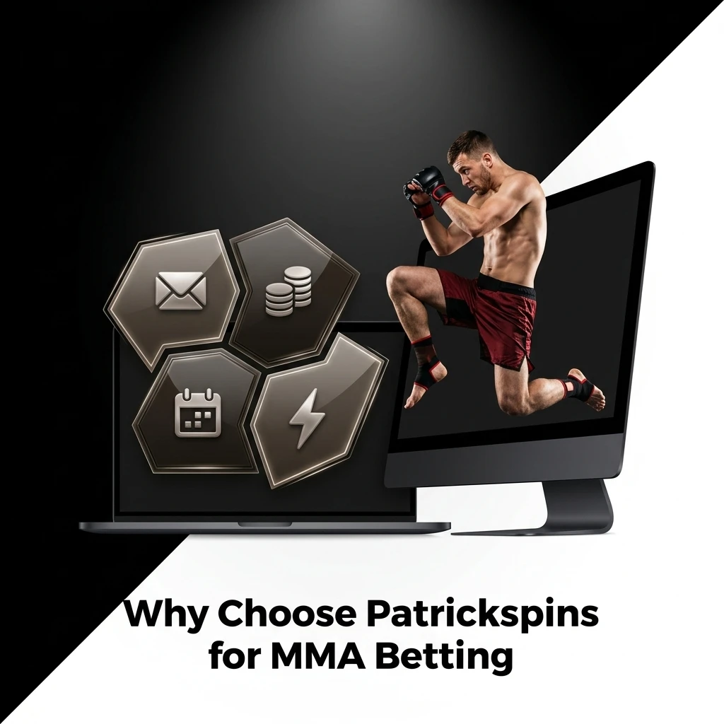 Patrickspins MMA betting features including UFC coverage, live markets, GBP accounts, and fast withdrawals for UK bettors